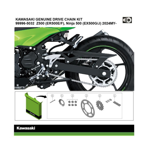Kawasaki Genuine chain and sprocket kit